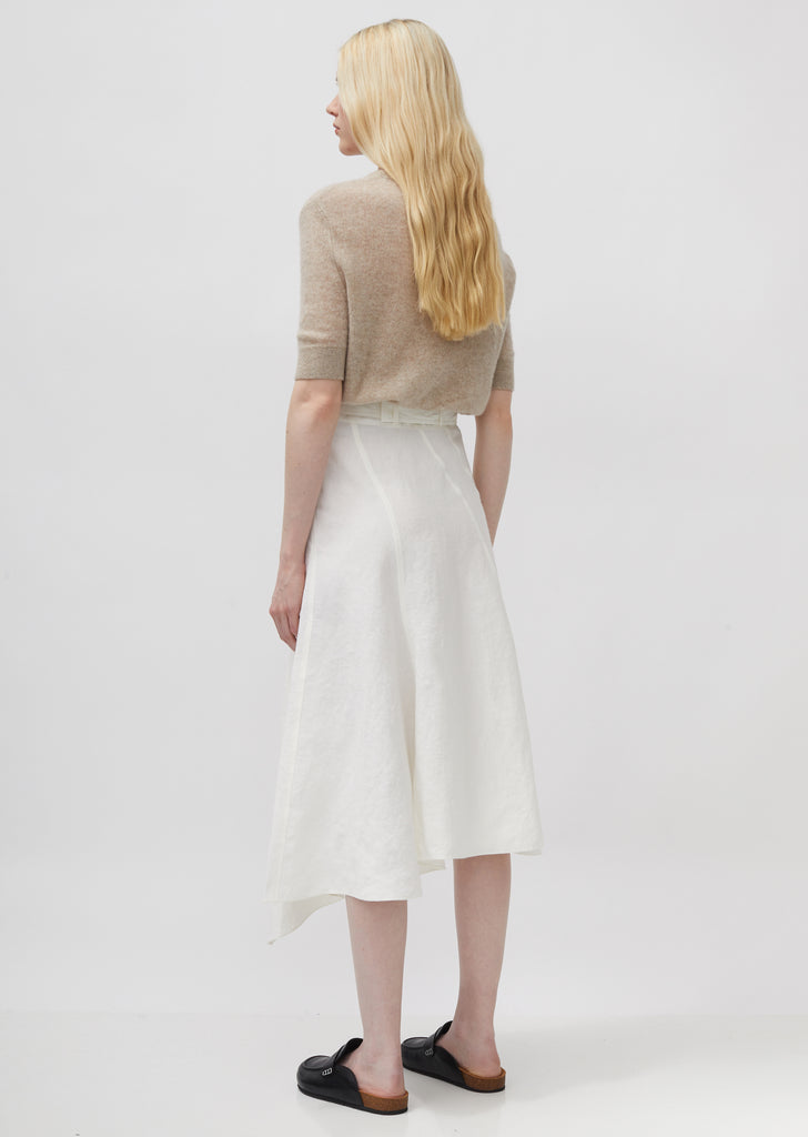 Asymmetric Belted Panelled Skirt