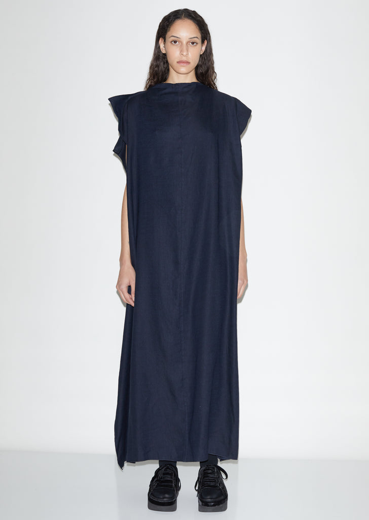Linen & Cupro Scarf Dress