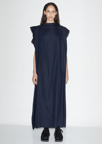 Linen & Cupro Scarf Dress