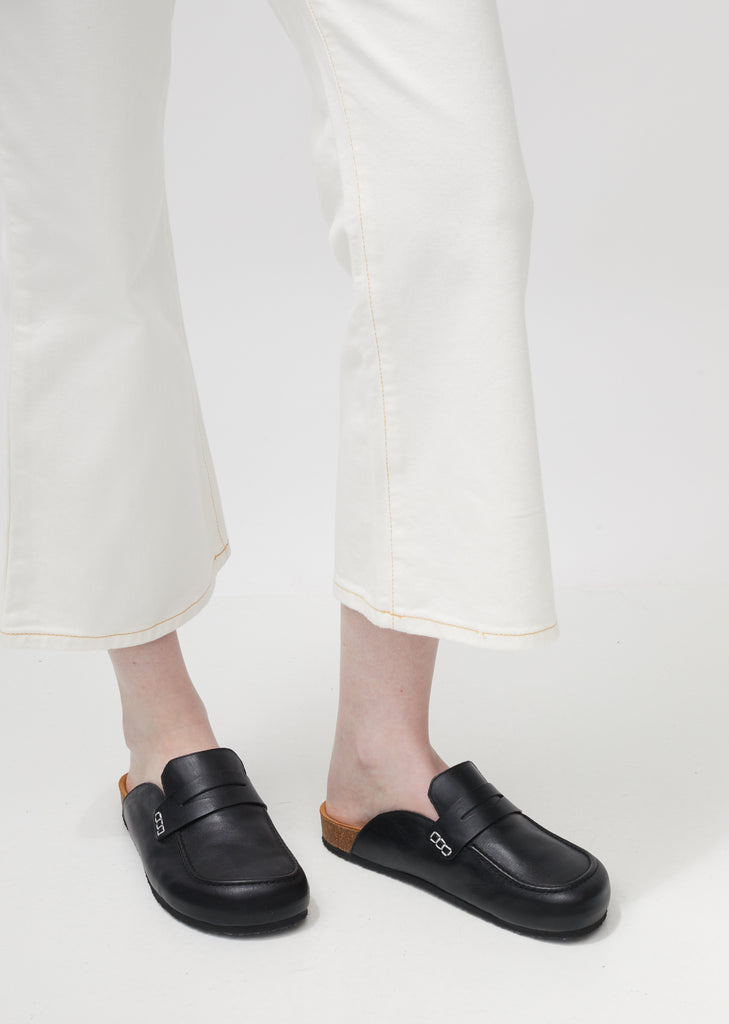 Leather Loafer Mules