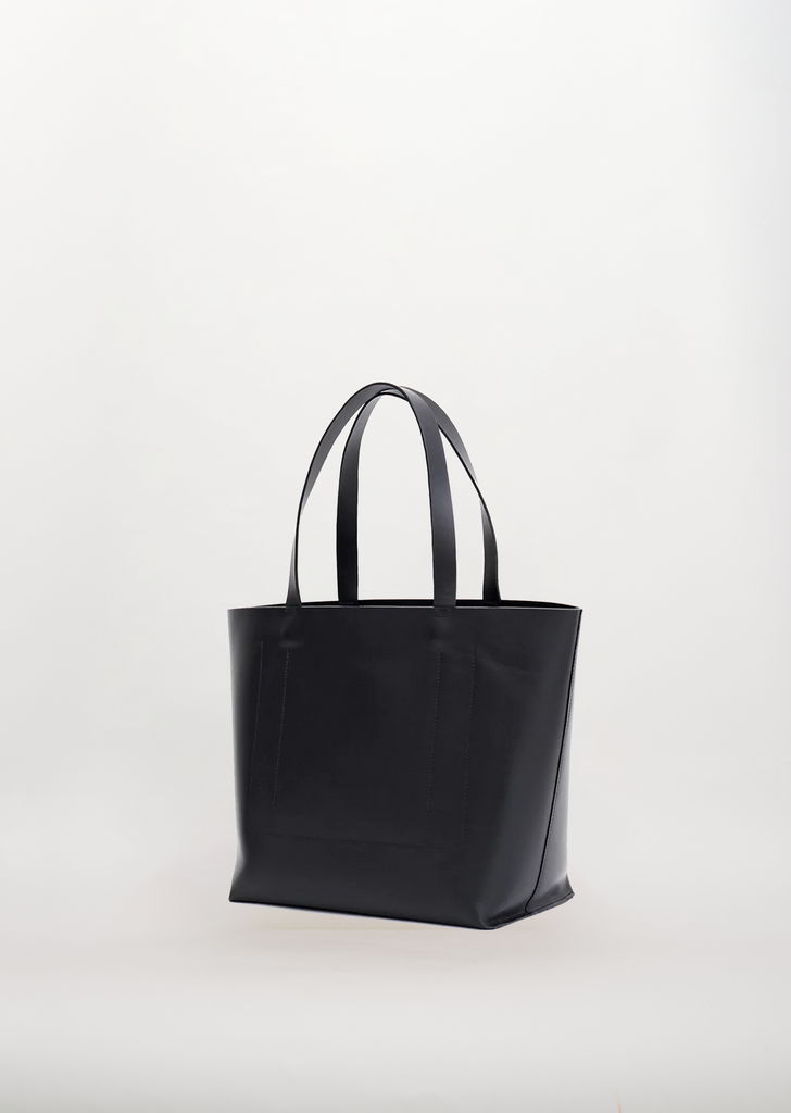 Medium Vegetable Tanned Highway Basket Bag — Black
