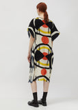 No.3 Printed Pleated Crepe Dress