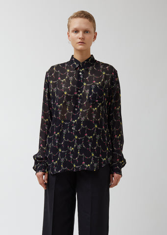 Viscose Georgette Small Flower Pattern Shirt