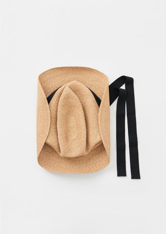 Boxed Hat 7 cm Garden Ribbon — Mix Brown x Black