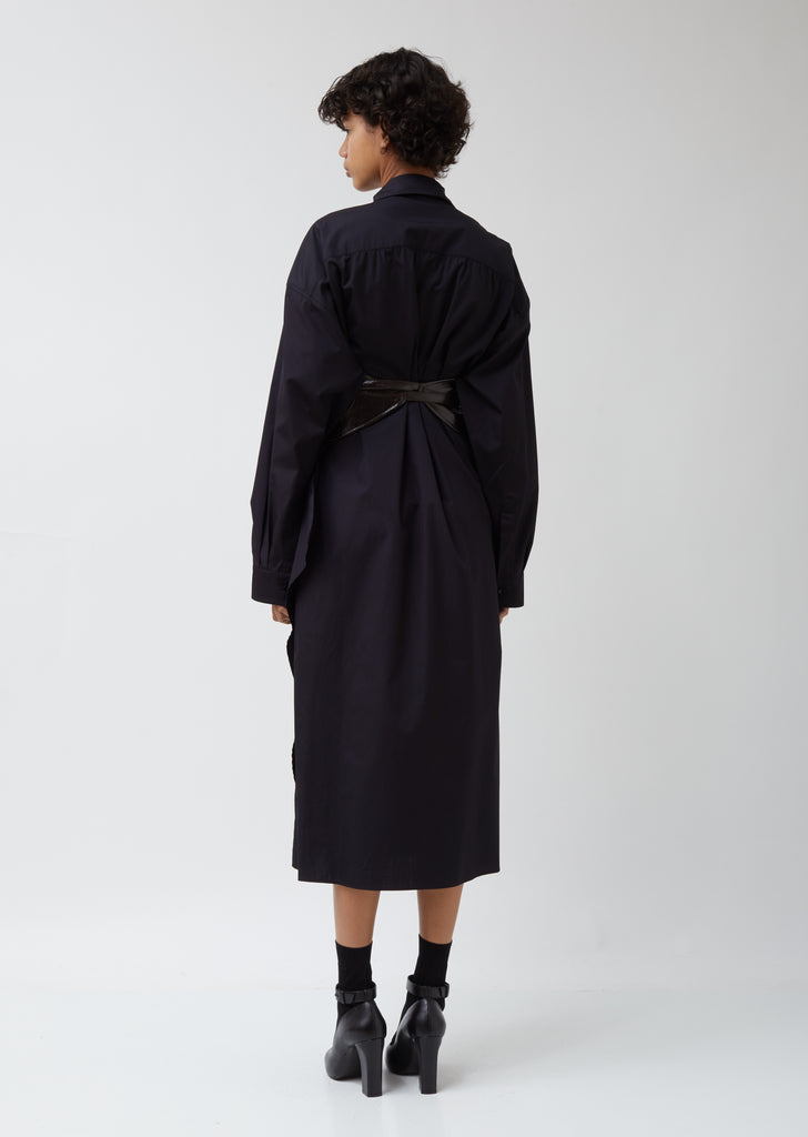 Coated Linen Canvas Plastron Top