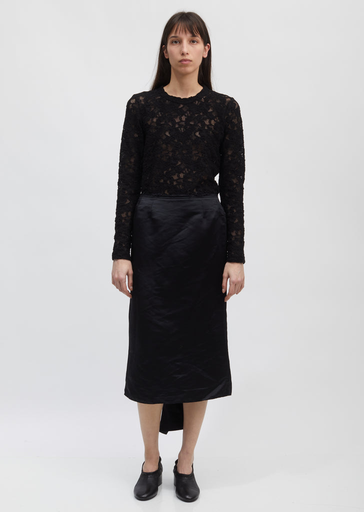 Garment Treated Satin Skirt