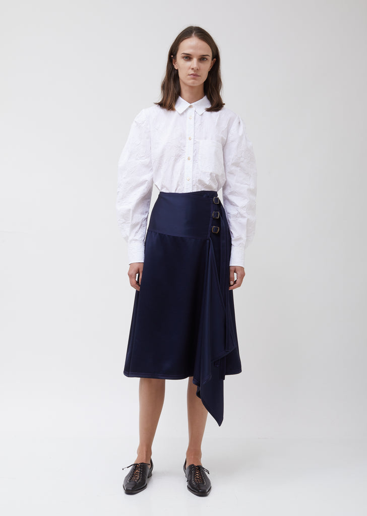 Tamiko Twill Satin Skirt w/ Straps