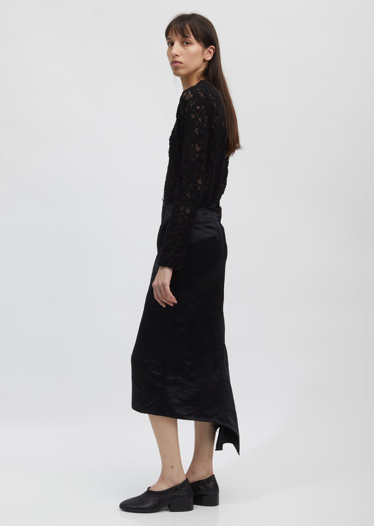 Garment Treated Satin Skirt