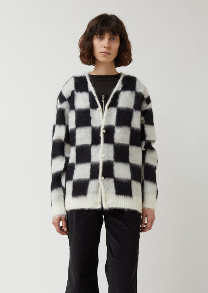 jieda　MOHAIR CHECKED CARDIGAN JieDa> MOHAIR CHECKED CARDIGAN 