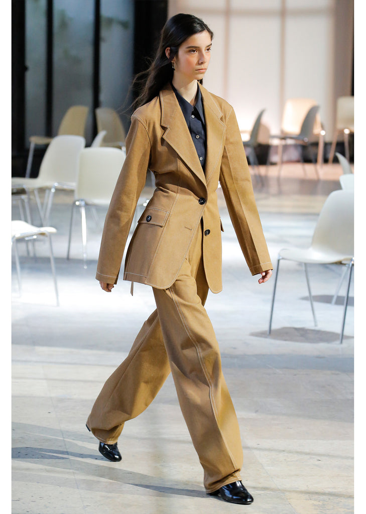 Pointed Collar Cotton Poplin Shirt