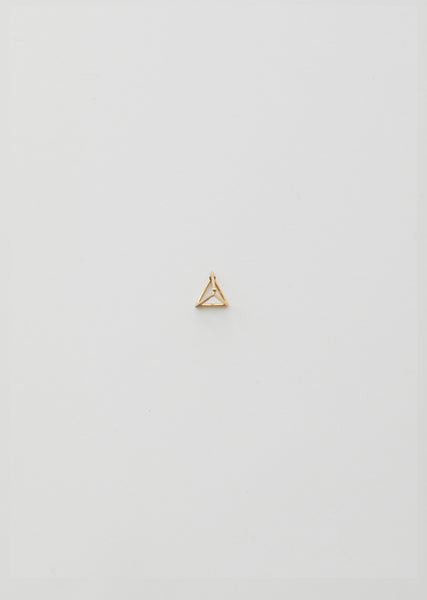 Tiny 3D Triangle Earring with Diamonds by Shihara- La Garçonne