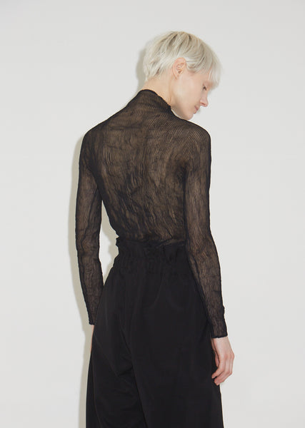 Chiffon Twist Turtleneck by Issey Miyake- La Garçonne