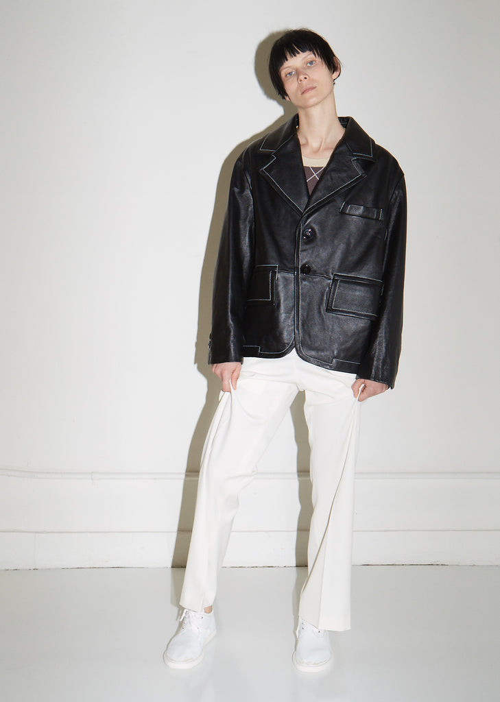 Distressed Leather Lace Up Oxfords