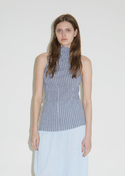 GQ602◇JELADO : 24ss 391SB Overall ◇M Sleeveless Gingham Top by Jil Sander- La Garçonne