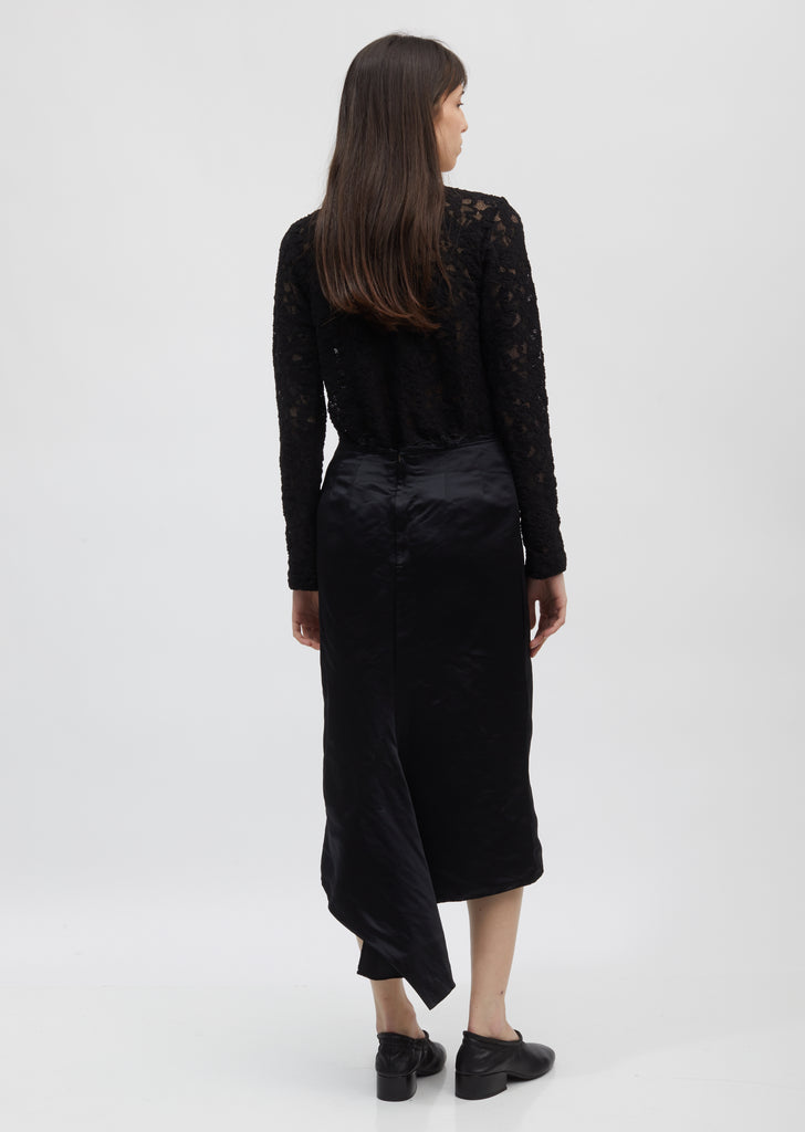 Garment Treated Satin Skirt