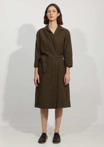 Cotton & Linen Overall Wrap Dress