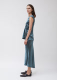 Vienna Fluid Satin Ruched Center Shirt