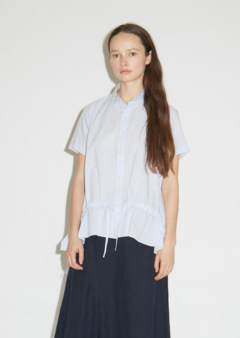 Cotton Gathered Button Front Shirt