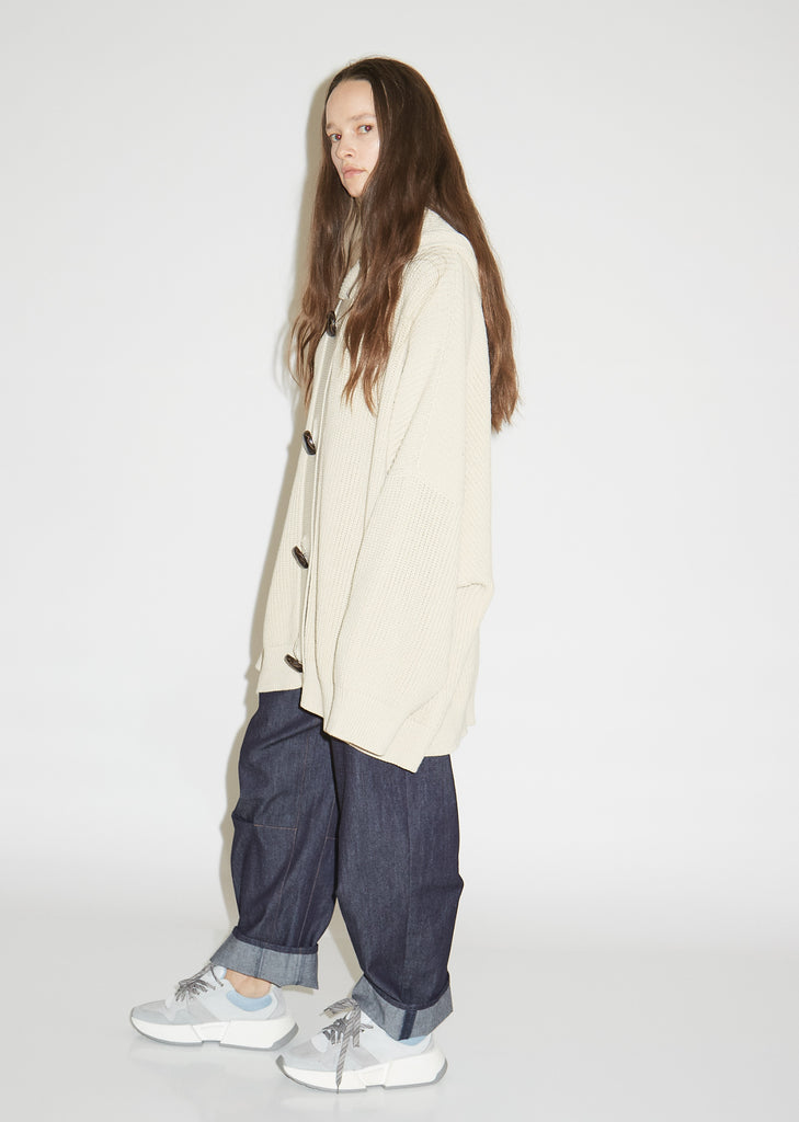 Oversized Ribbed Cotton Cardigan