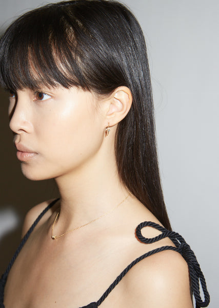 One Stone Hoop Earring 02 by Shihara- La Garçonne