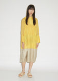 Silk Colorblock Long Sleeve Dress
