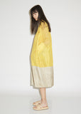 Silk Colorblock Long Sleeve Dress