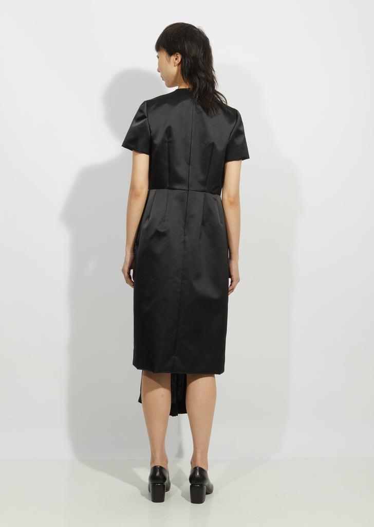 Satin Flower Pattern Embossed Dress