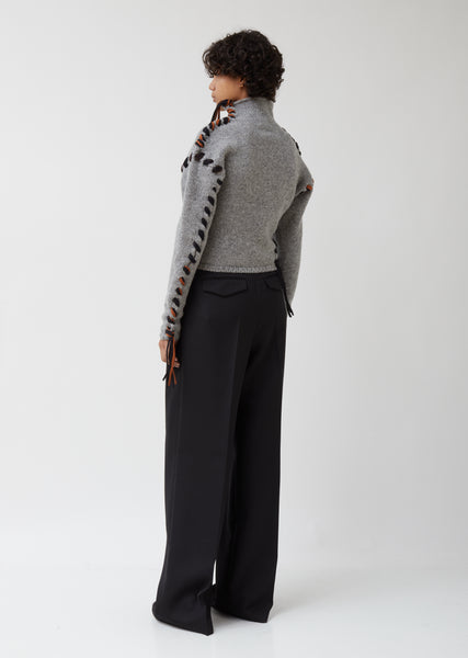 Acne Studios(Acne)◆ニット・セーター(厚手)/S/ウール/グレ/FN-WN-KNIT000172/Kerri Lace Up Woo// Acne Studios(Acne)(アクネストゥディオズ(アクネ)) / ニット