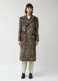 Rayon Pile Flower Pattern Print Coat