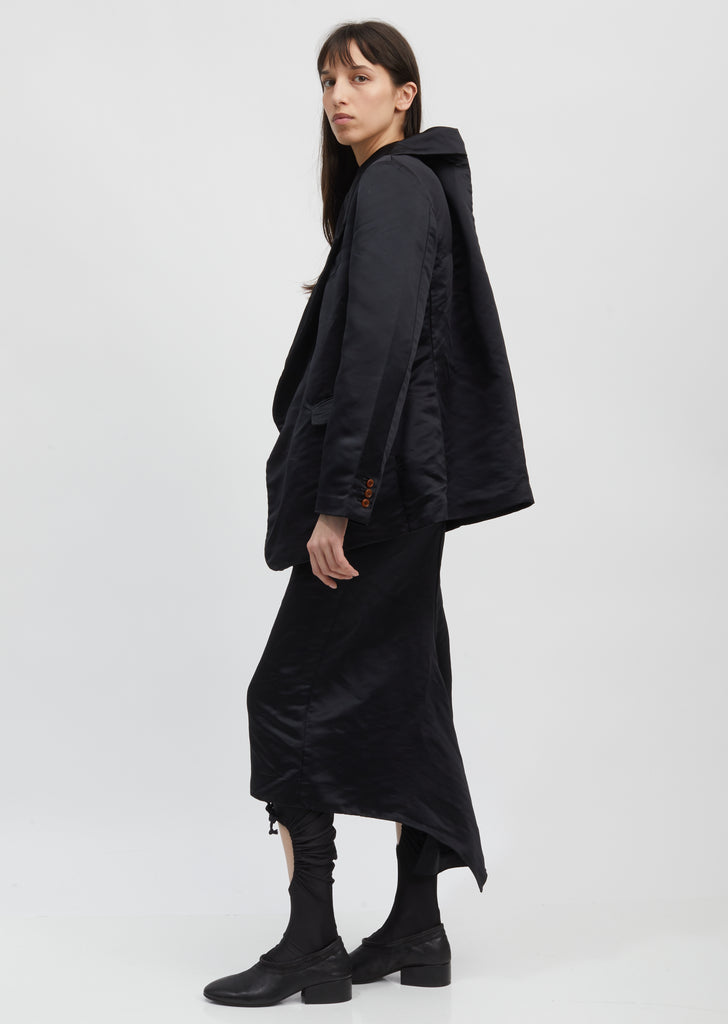 Garment Treated Satin Blazer