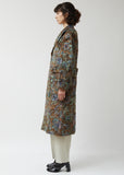 Rayon Pile Flower Pattern Print Coat