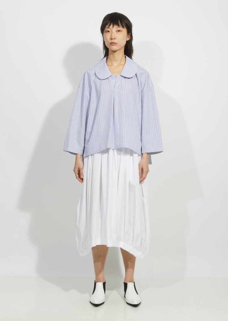 Cotton Broadcloth Stripe Blouse