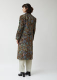 Rayon Pile Flower Pattern Print Coat