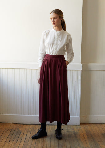 Women Rayon Twill Piped Pocket Flared Skirt