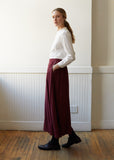 Women Rayon Twill Piped Pocket Flared Skirt