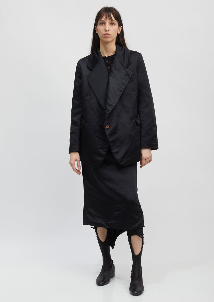 Garment Treated Satin Blazer