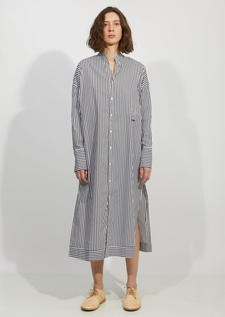 Cotton Poplin Stripe Shirt Dress