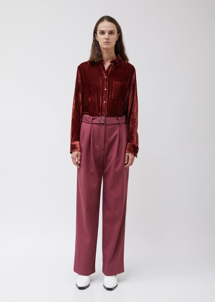 Blanche Double Face Twill Wide Leg Pant