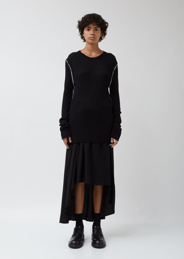 Sweater with Contrast Stitch