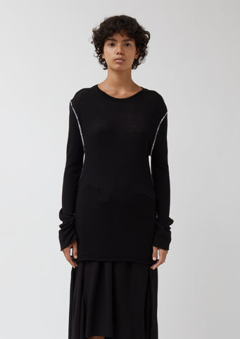 Sweater with Contrast Stitch