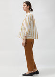 Striped Cotton & Linen Voile Blouse