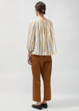 Striped Cotton & Linen Voile Blouse