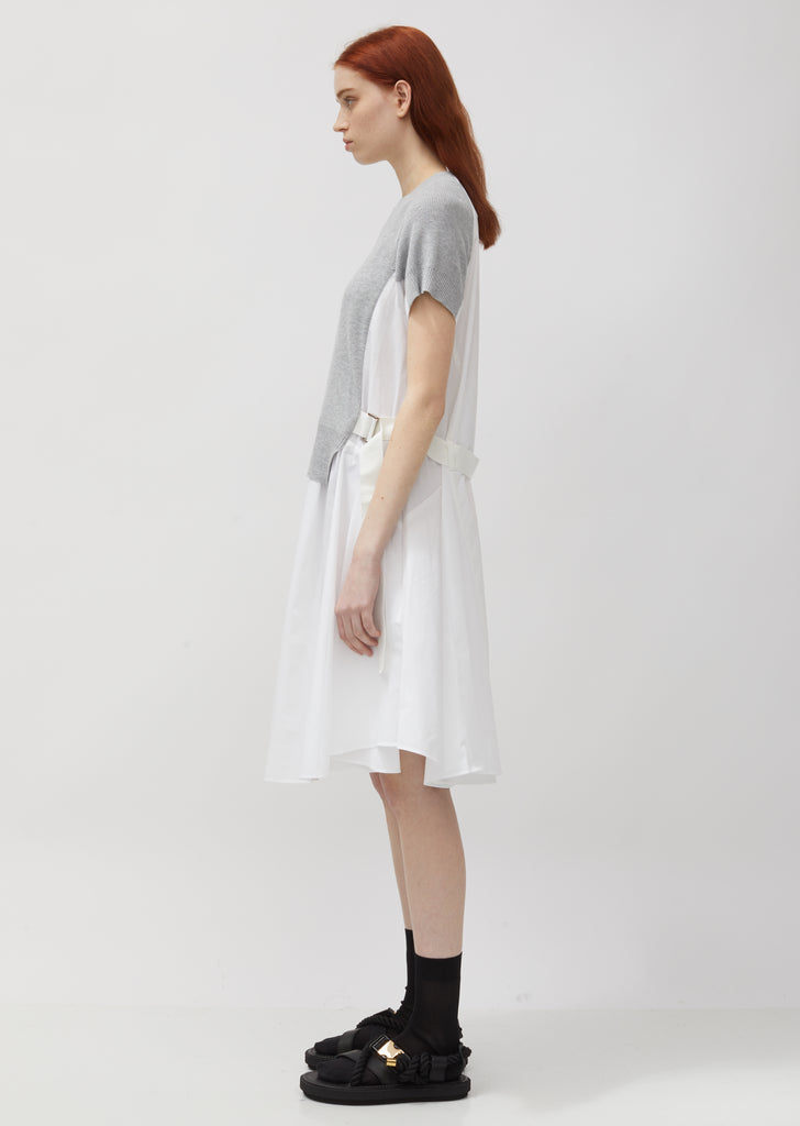 Cotton Knit Hybrid Shirtdress