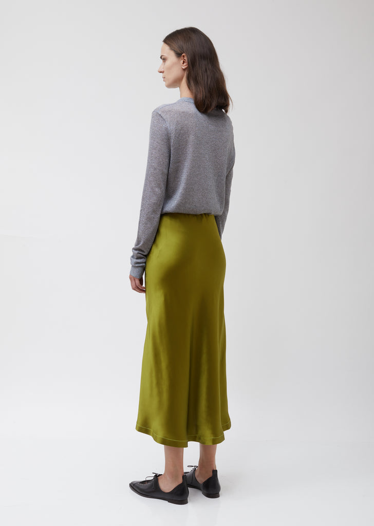 Xael Double Face Silk Bias Midi Skirt