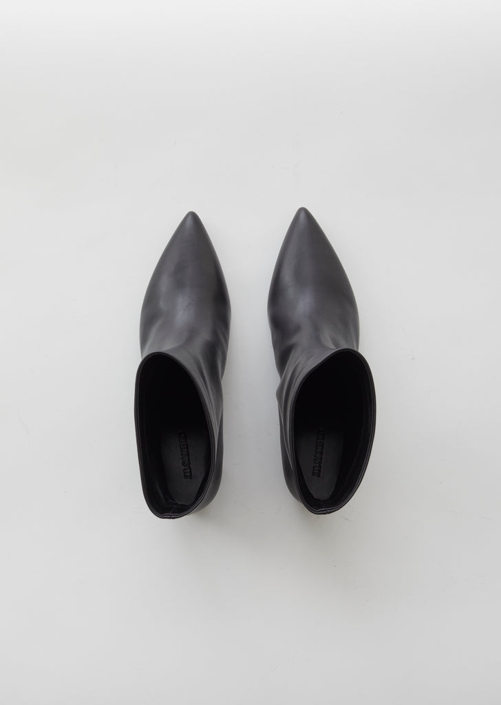 Black Pull On Ankle Boot