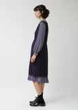 Silk Jacquard Flower Pattern x Georgette Dots Dress