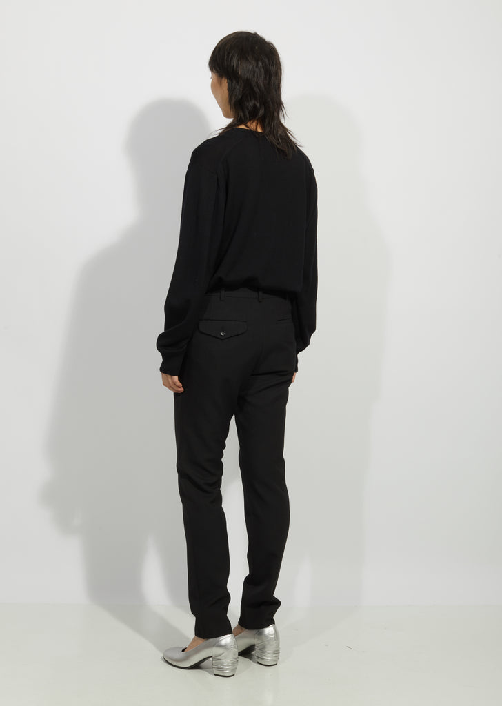 Wool Blend Flat Front Trousers
