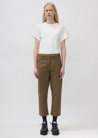 Cropped Seamed Twill Trouser