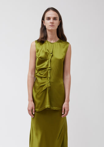 Jules Double Face Silk Ruffle Sleeveless Top