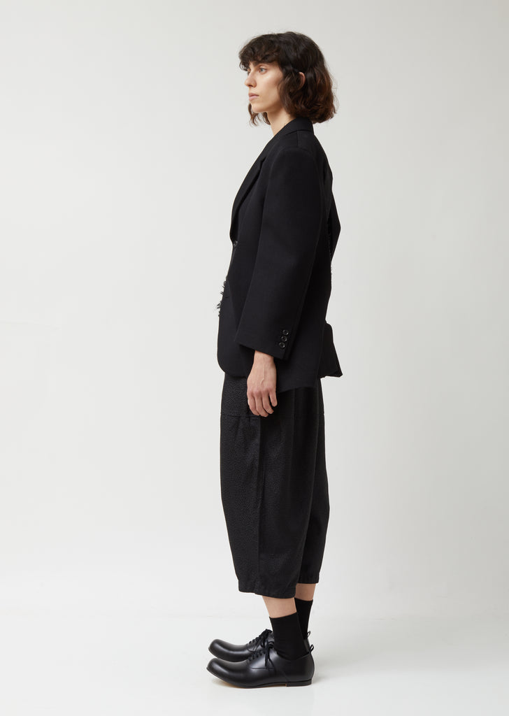 Wool Polyester Tweed Thick Gabardine Jacket